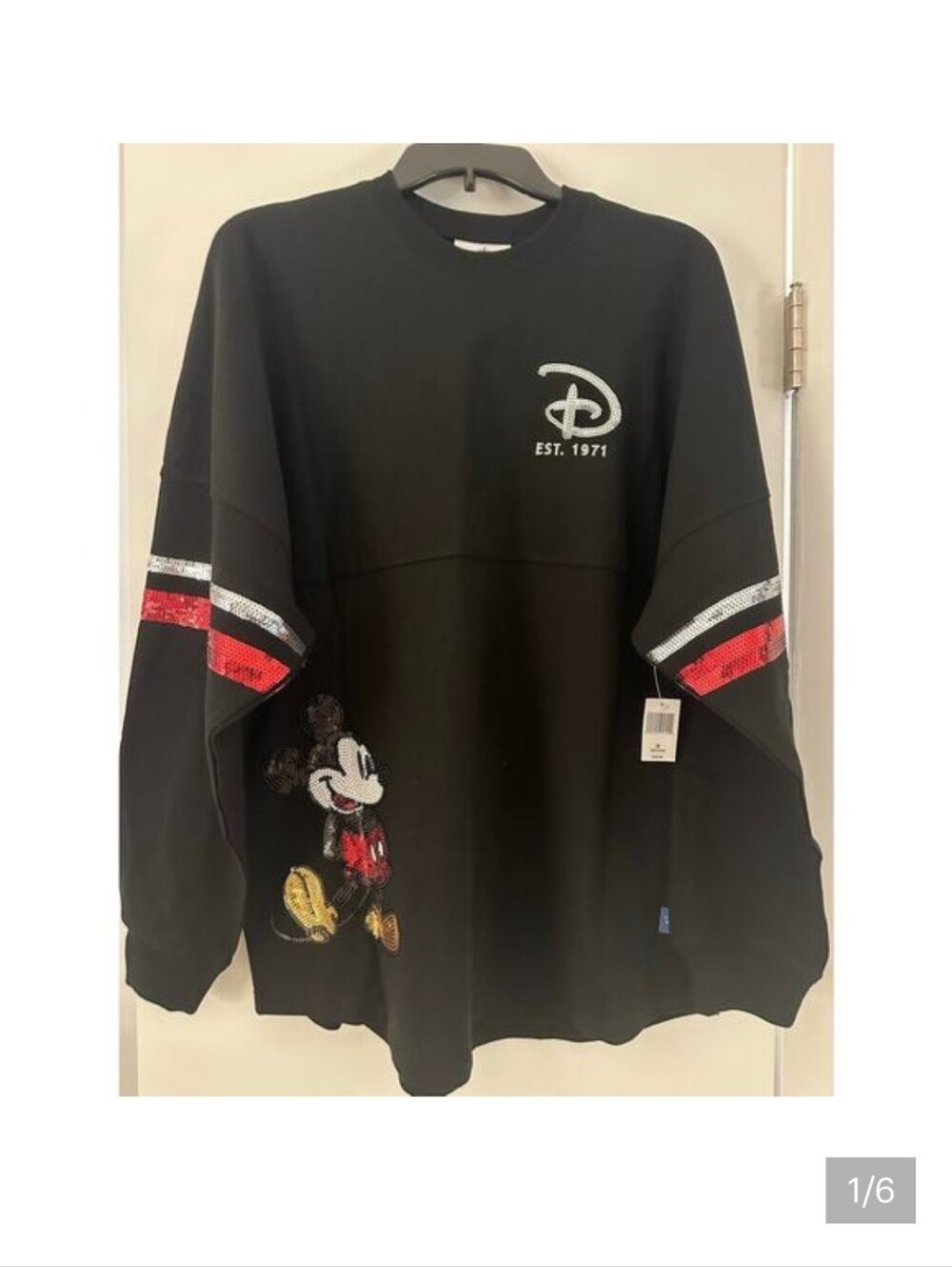 Disney Black Sequined Mickey Jersey